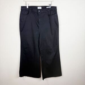 Frame Wide Leg Black Jeans Palazzo Stretch Denim Size 34
